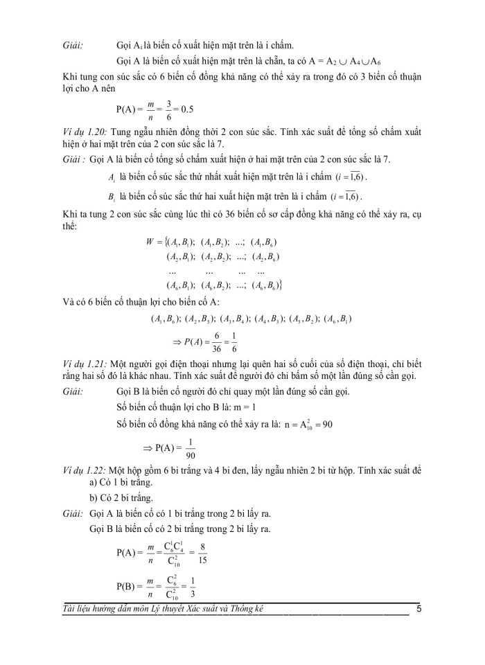 image for page Xác suất và công thức tính xác suất