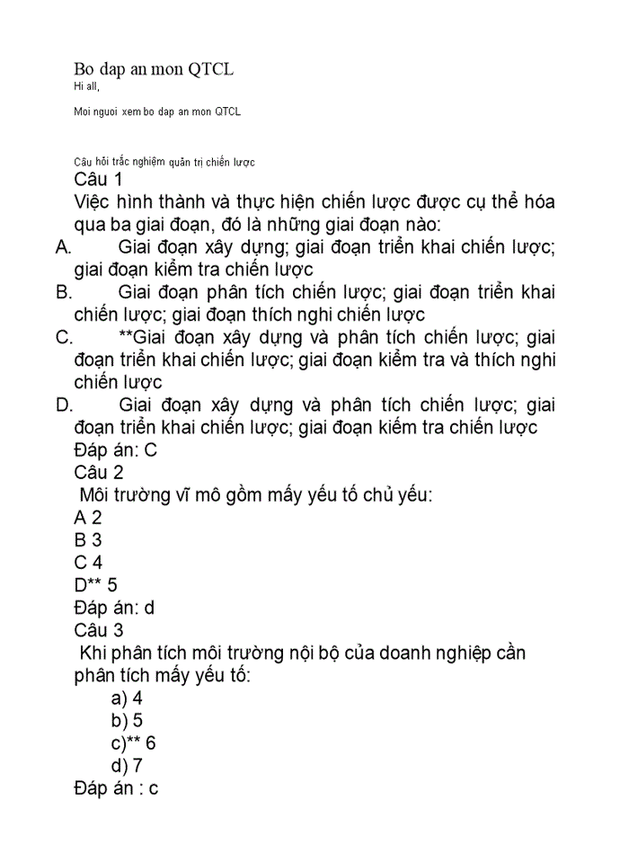 image for page Bộ đáp án môn quản trị chiến lược