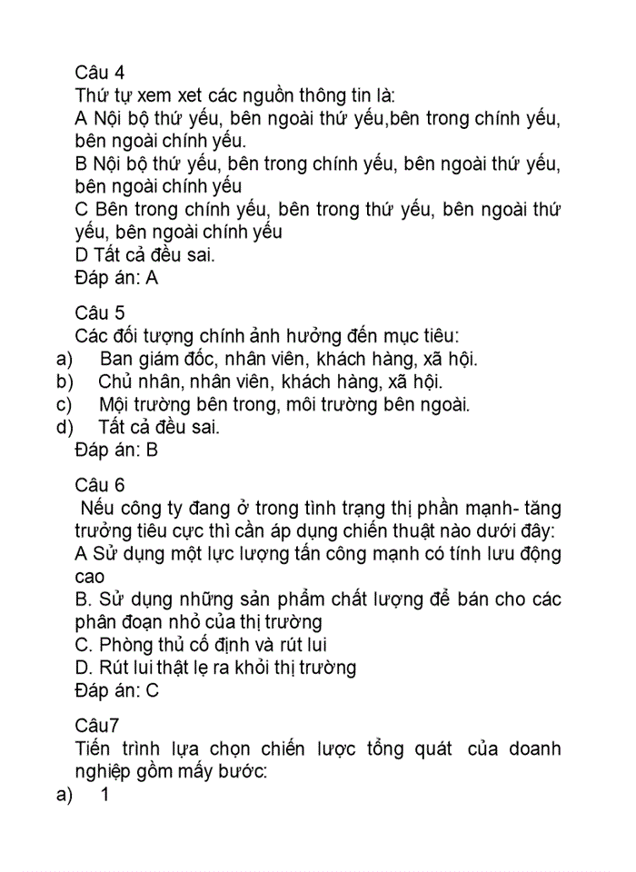 image for page Bộ đáp án môn quản trị chiến lược