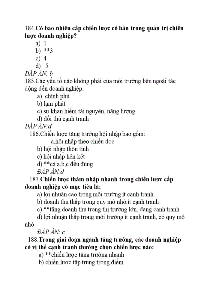 image for page Bộ đáp án môn quản trị chiến lược