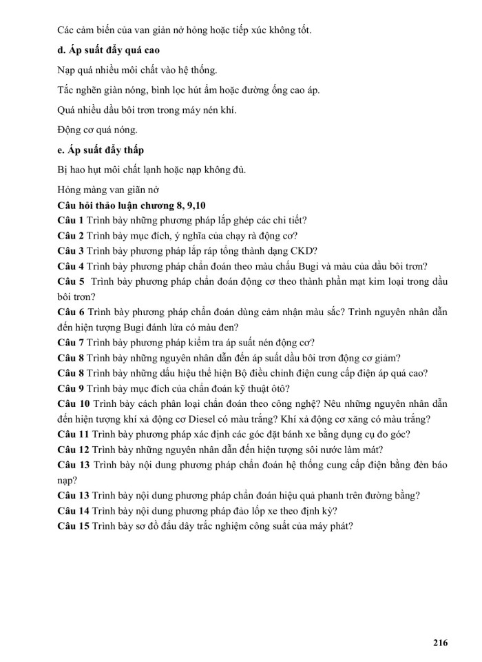 image for page Tài liệu học tập học phần công nghệ sửa chữa - bảo dưỡng & chẩn đoán kỹ thuật ô tô