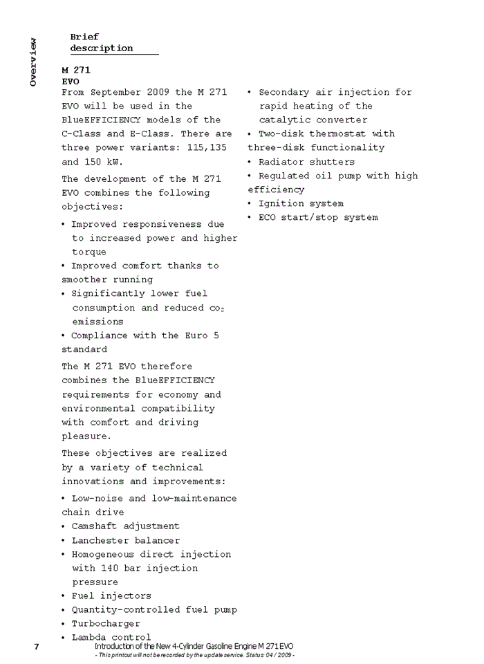 image for page New 4-Cylinder Gasoline Engine M 271 EVO