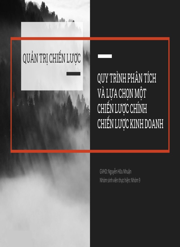 image for page Quy trình phân tích và lựa chọn một chiến lược chính chiến lược kinh doanh