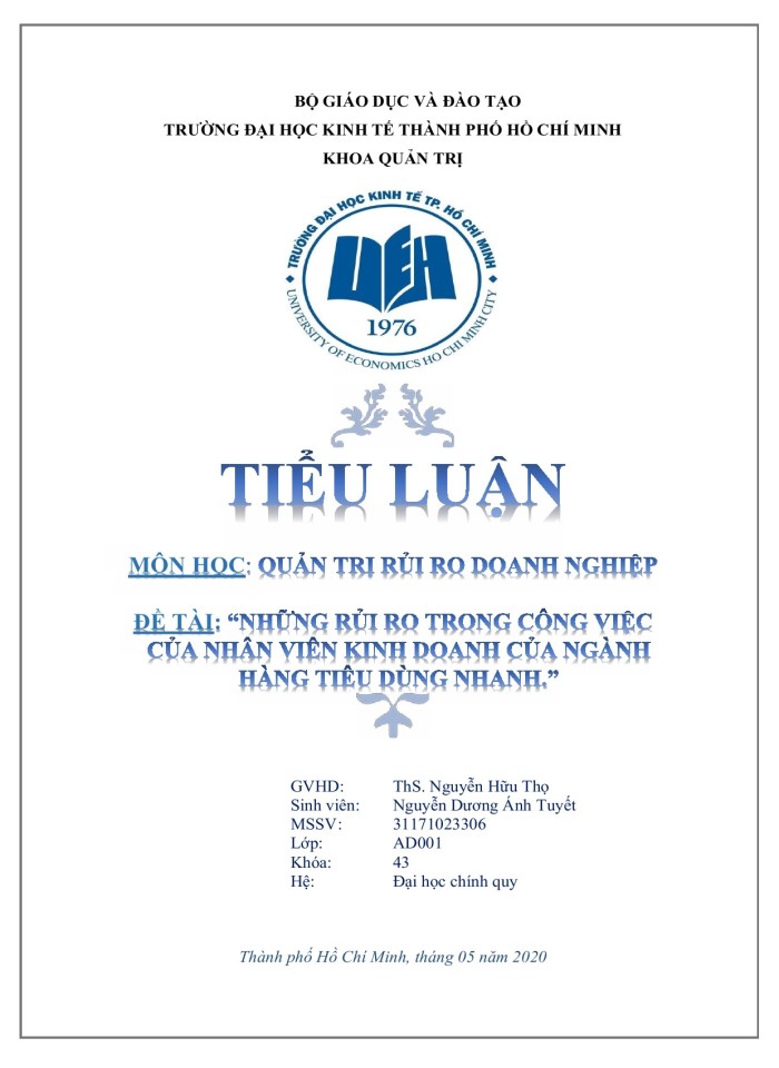 image for page Những rủi ro trong công việc của nhân viên kinh doanh của ngành hàng tiêu dùng nhanh