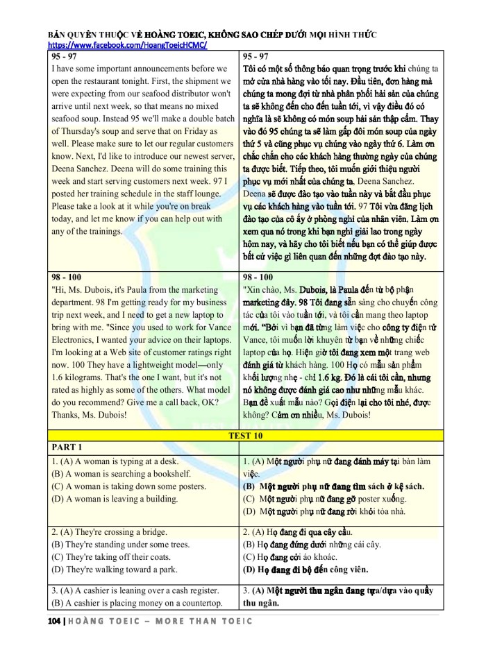 image for page Bản dịch Listening ets toeic 2020