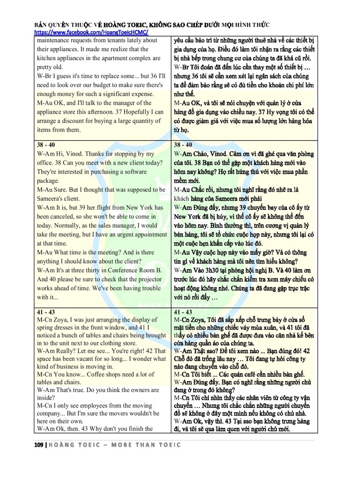 image for page Bản dịch Listening ets toeic 2020