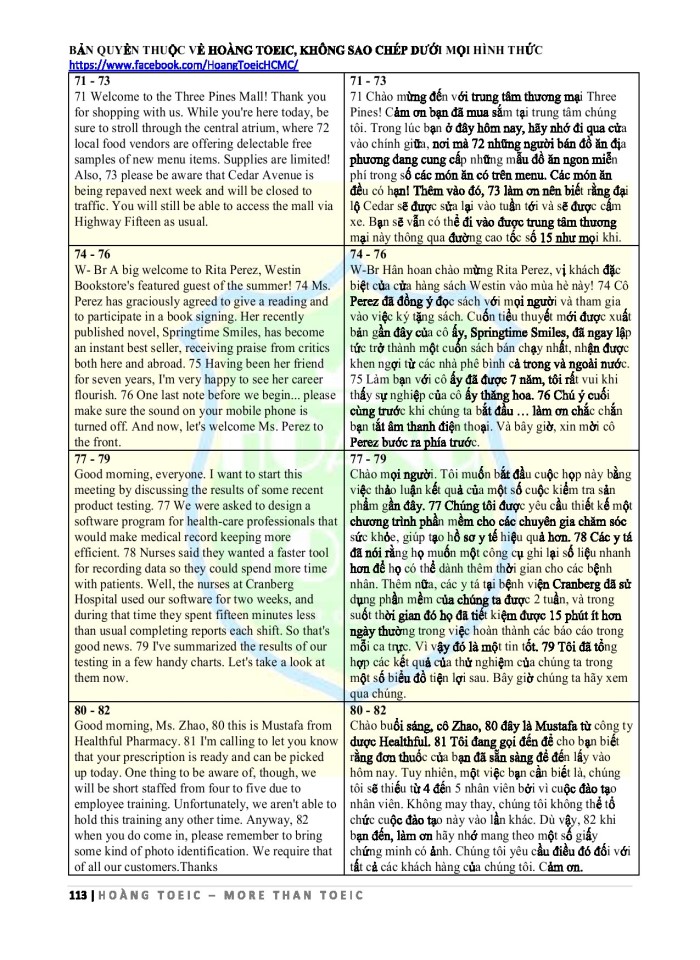 image for page Bản dịch Listening ets toeic 2020