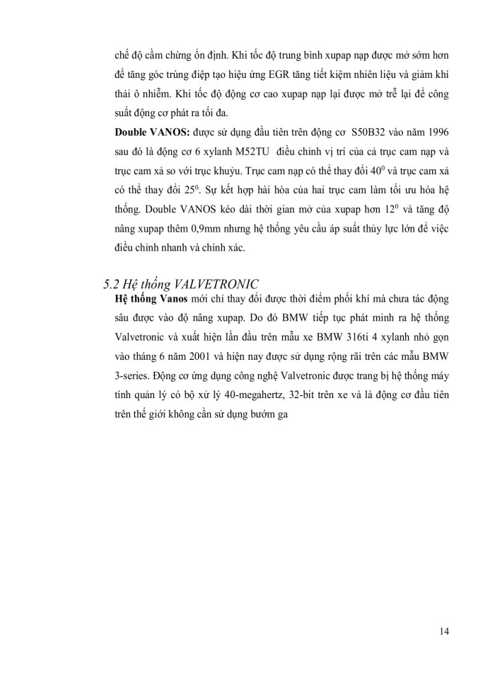 image for page Hệ thống phân phối khí trên hãng BMW