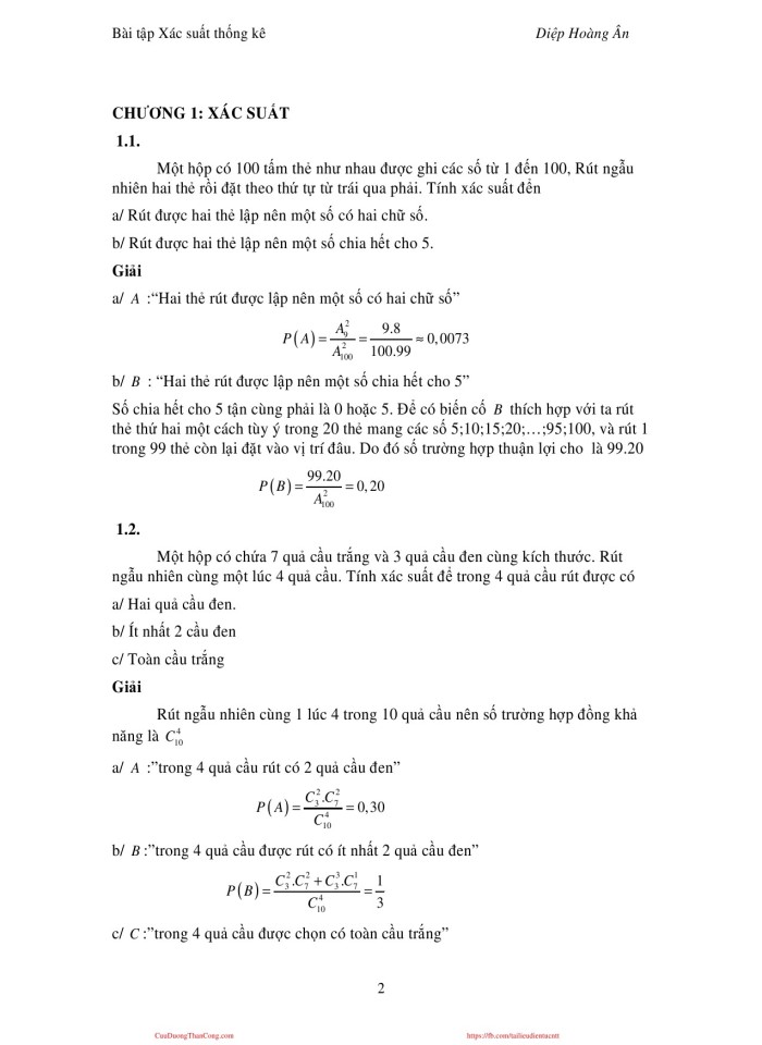 image for page Bài tập xác suất thống kê