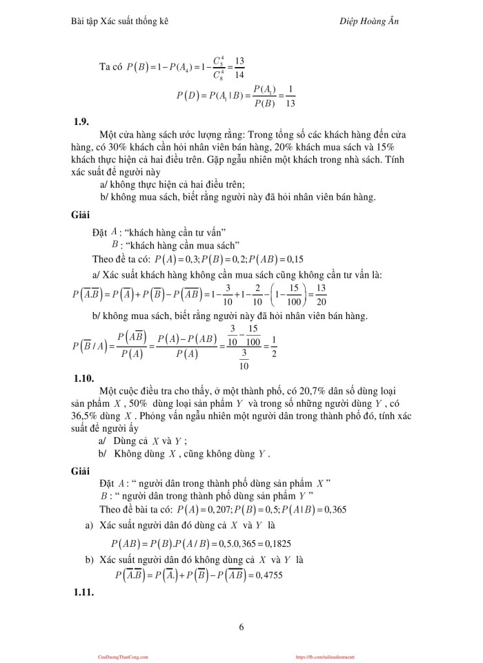 image for page Bài tập xác suất thống kê