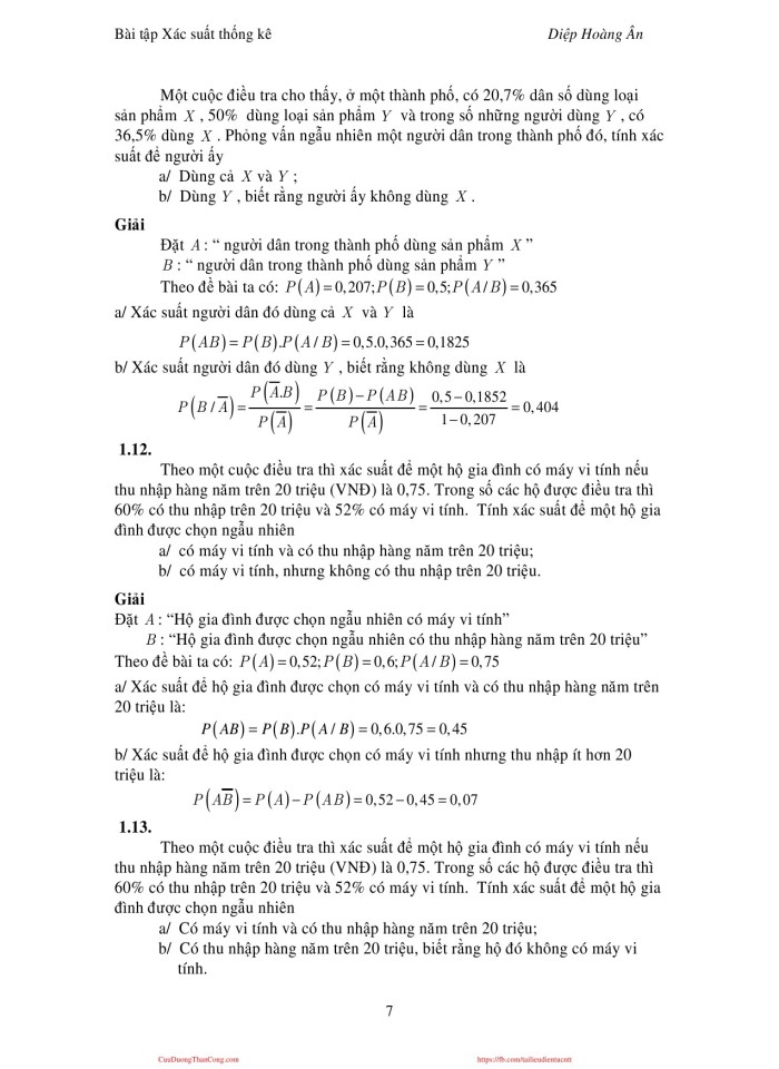 image for page Bài tập xác suất thống kê