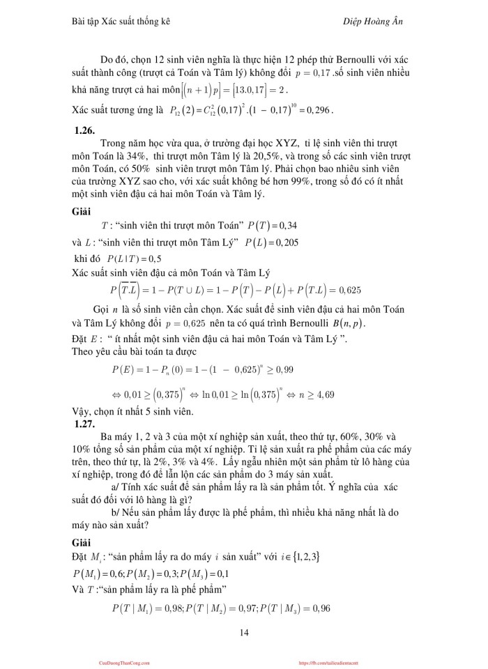 image for page Bài tập xác suất thống kê