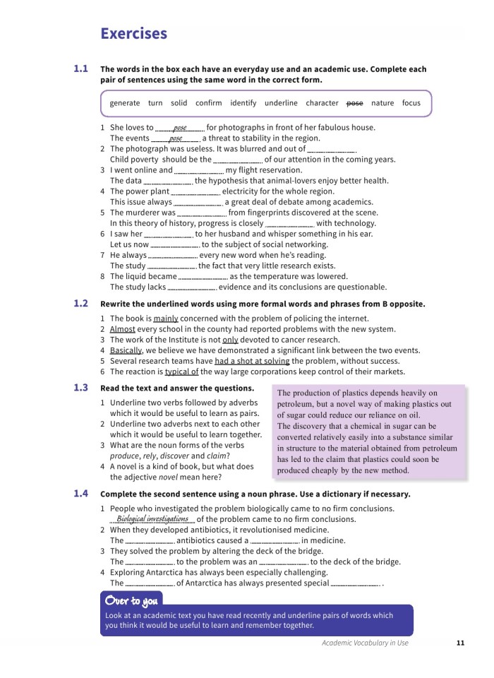 image for page Từ vựng học thuật được sử dụng
