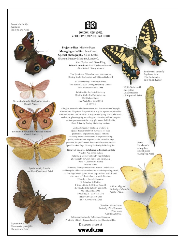 image for page Sách về Bướm và bướm đêm