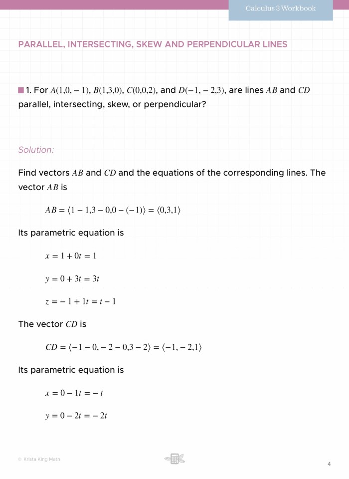 image for page Vector, parametric, and symmetric equations of a line
