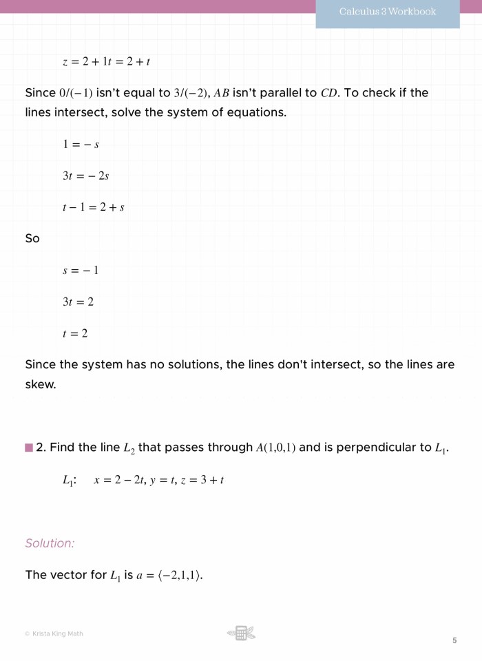 image for page Vector, parametric, and symmetric equations of a line