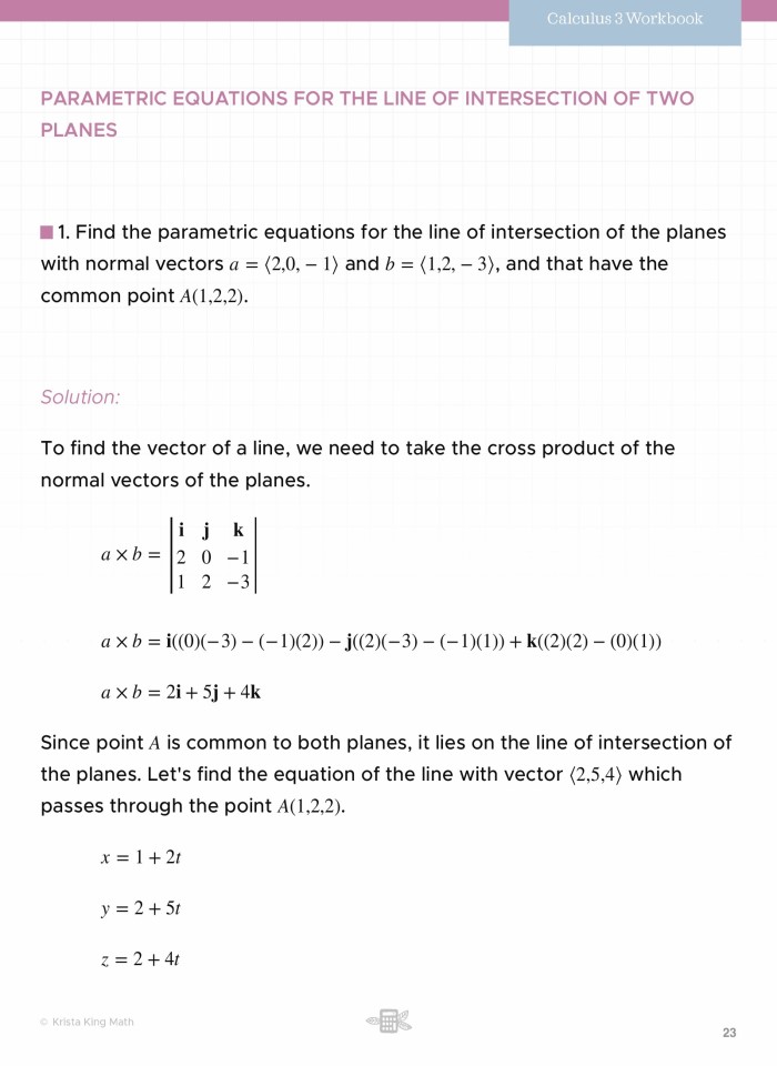 image for page Vector, parametric, and symmetric equations of a line