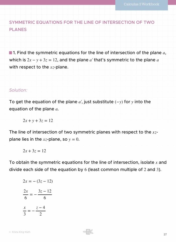 image for page Vector, parametric, and symmetric equations of a line