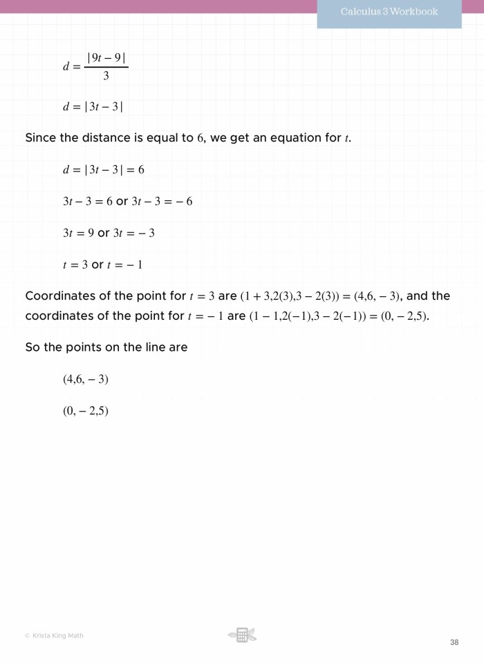 image for page Vector, parametric, and symmetric equations of a line