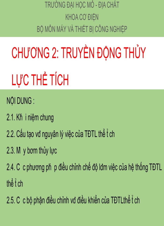 image for page Truyền động thủy lực thể tích