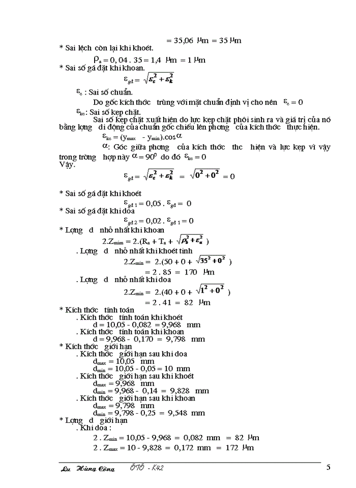 image for page Tính lượng dư cho nguyên công 3: Khoan – Khoét – Doa và tra lượng dư