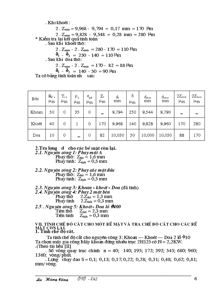 image for page Tính lượng dư cho nguyên công 3: Khoan – Khoét – Doa và tra lượng dư