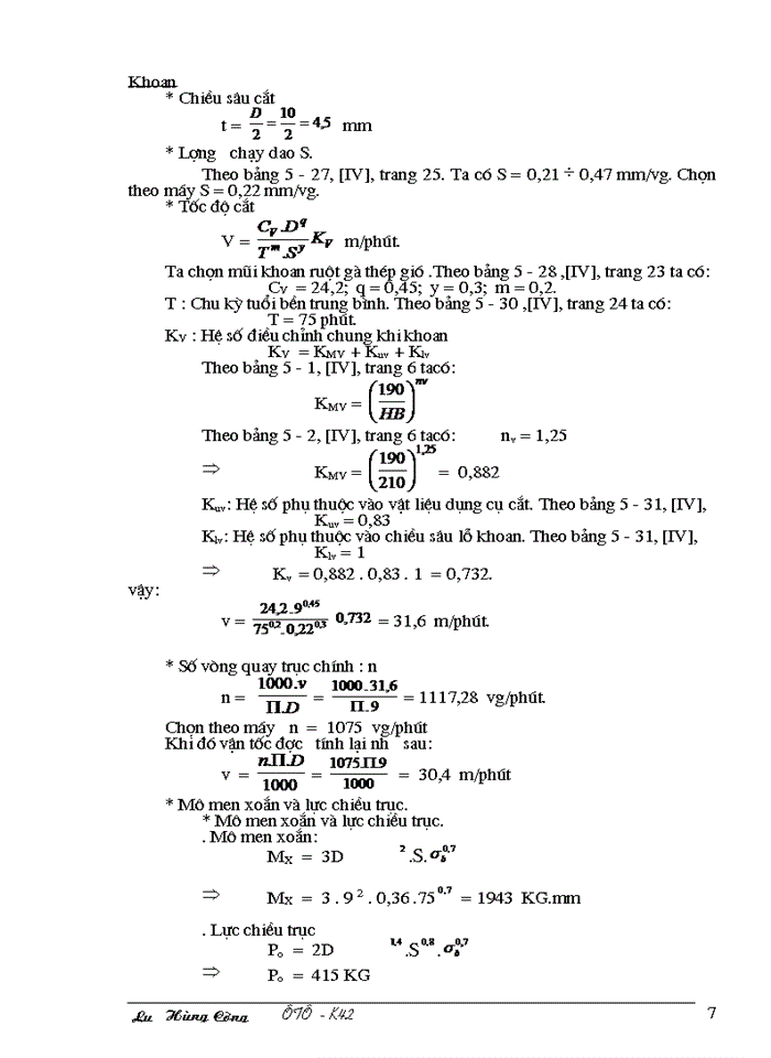 image for page Tính lượng dư cho nguyên công 3: Khoan – Khoét – Doa và tra lượng dư