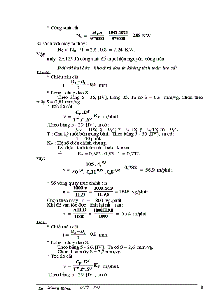 image for page Tính lượng dư cho nguyên công 3: Khoan – Khoét – Doa và tra lượng dư