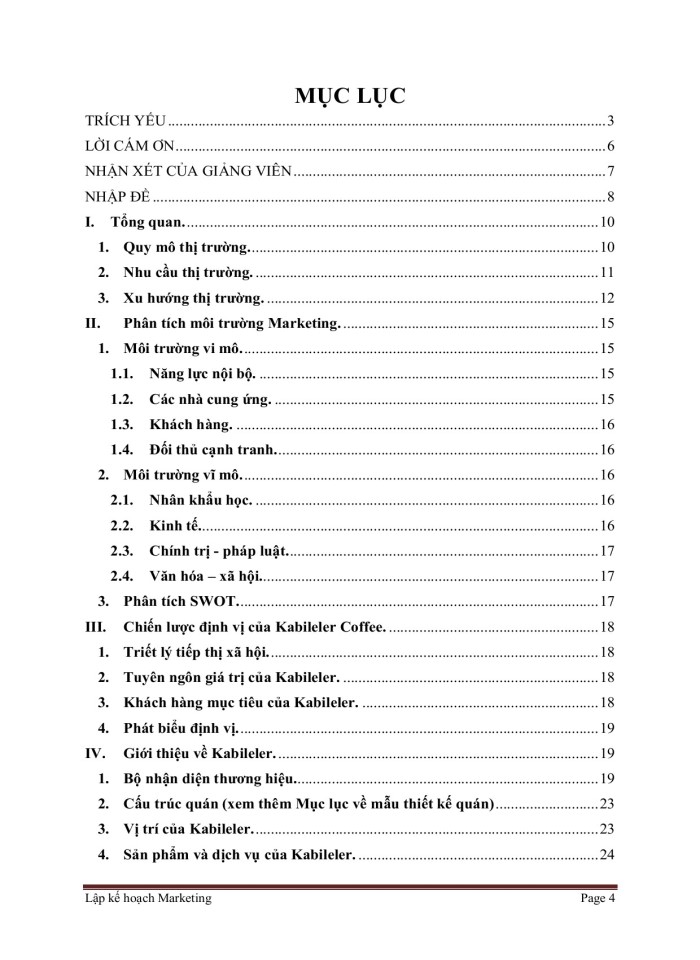 image for page Lập kế hoạch Marketing Kabileler Coffee