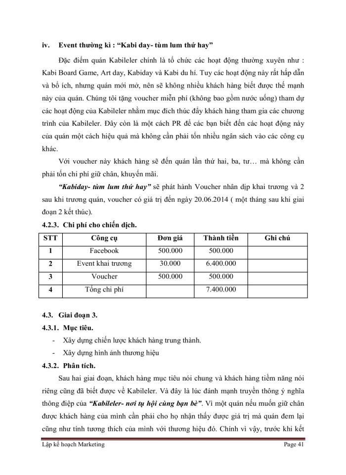 image for page Lập kế hoạch Marketing Kabileler Coffee