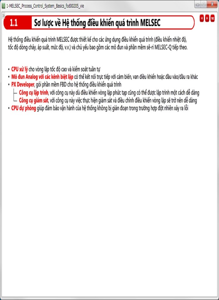 image for page Cơ bản về hệ thống điều khiển quá trình PLC MELSEC