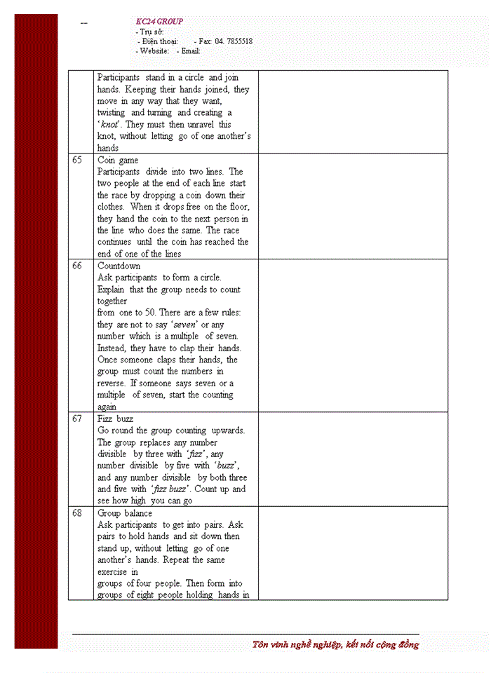 image for page 100 cách để tạo năng lượng cho nhóm: trò chơi được sử dụng trong nhà xưởng, cuộc họp và nhóm cộng đồng