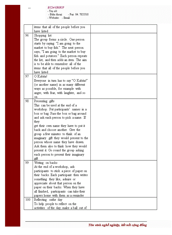 image for page 100 cách để tạo năng lượng cho nhóm: trò chơi được sử dụng trong nhà xưởng, cuộc họp và nhóm cộng đồng