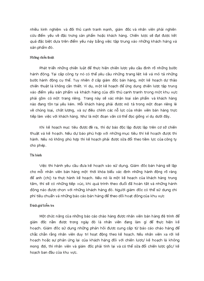 image for page Các công cụ phân tích  và lập kế hoạch của giám đốc bán hàng