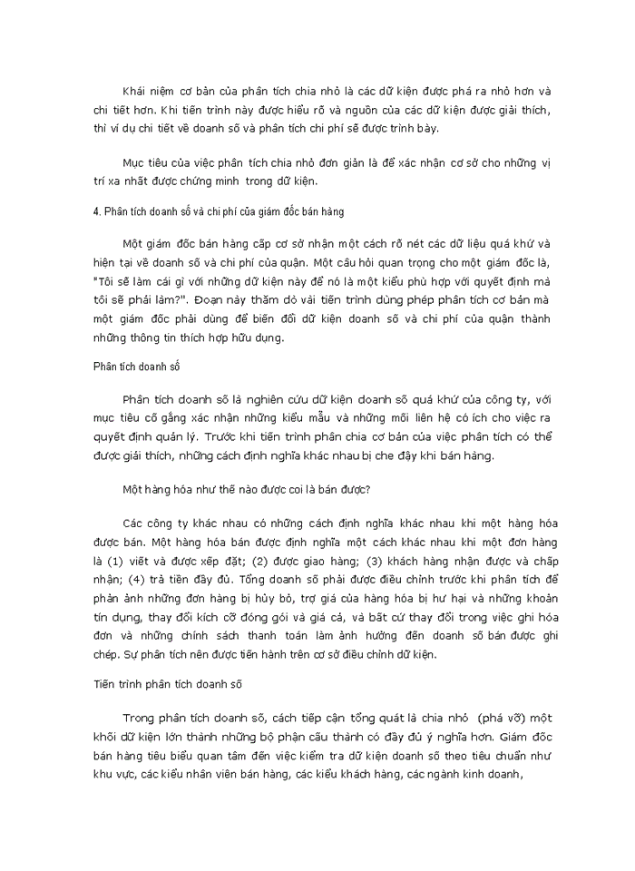 image for page Các công cụ phân tích  và lập kế hoạch của giám đốc bán hàng