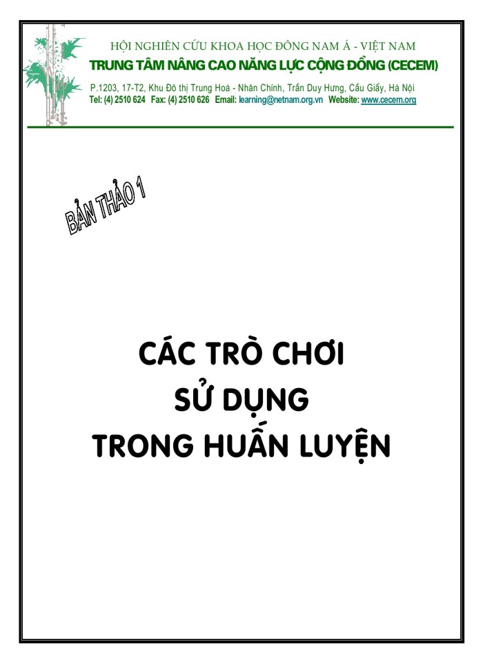 image for page Các trò chơi sử dụng trong huấn luyện