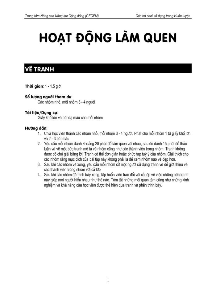 image for page Các trò chơi sử dụng trong huấn luyện