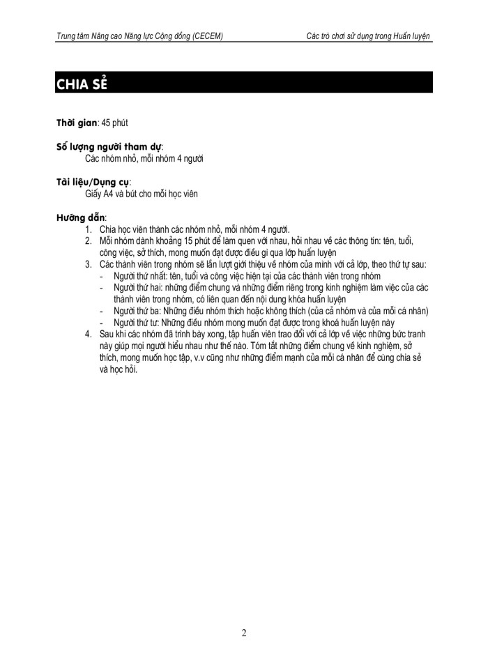 image for page Các trò chơi sử dụng trong huấn luyện