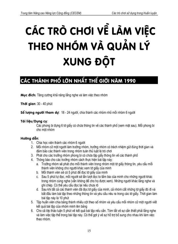 image for page Các trò chơi sử dụng trong huấn luyện