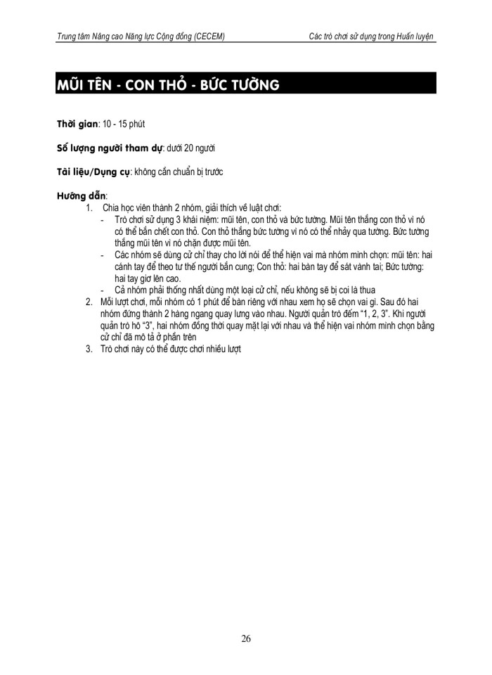 image for page Các trò chơi sử dụng trong huấn luyện