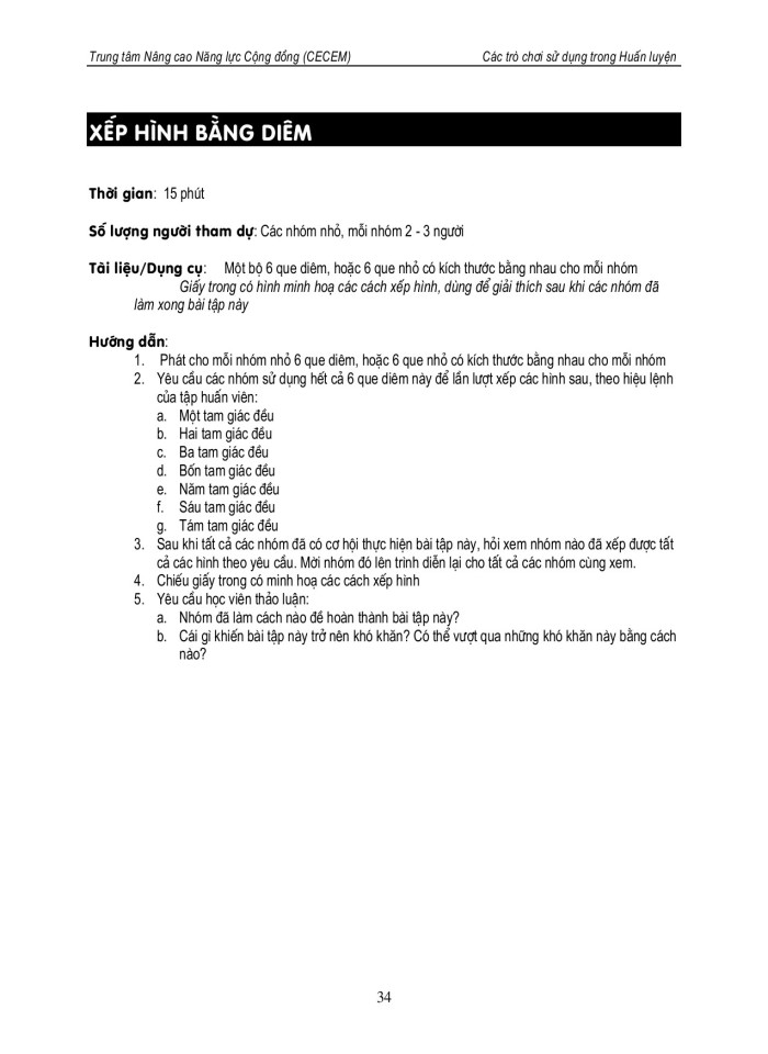 image for page Các trò chơi sử dụng trong huấn luyện