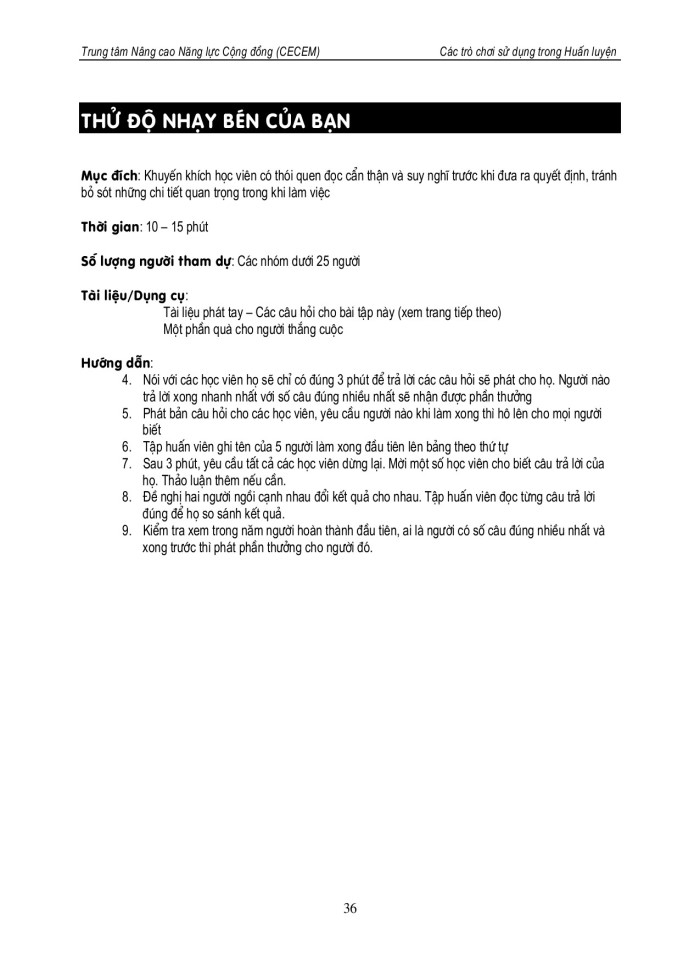 image for page Các trò chơi sử dụng trong huấn luyện