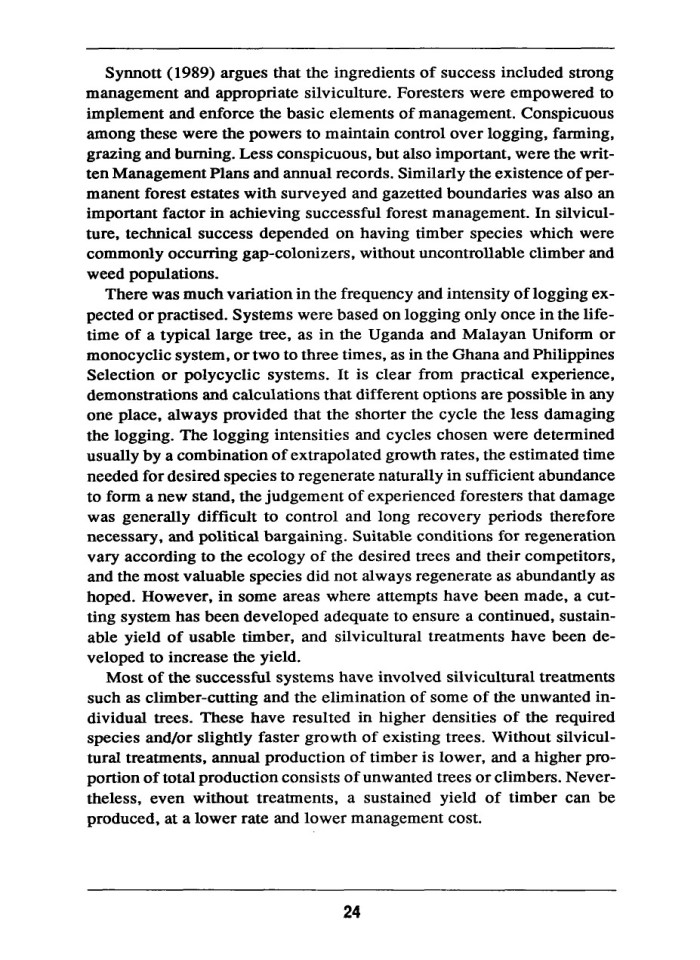 image for page Economic and ecological sustainability of tropical rain forest management