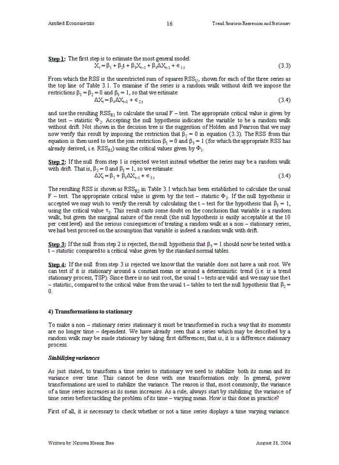 image for page Trends, Spurious Regression and Transformations to Stationary