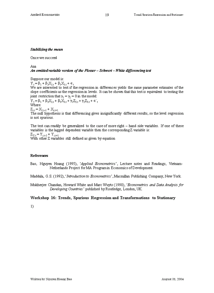 image for page Trends, Spurious Regression and Transformations to Stationary