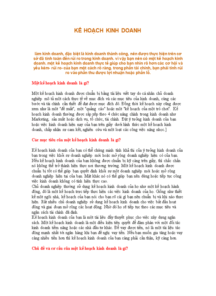 image for page Lập kế hoạch kinh doanh