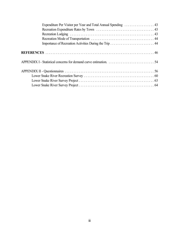 image for page Outdoor Recreation Demand and Expenditures: Lower Snake River Reservoirs