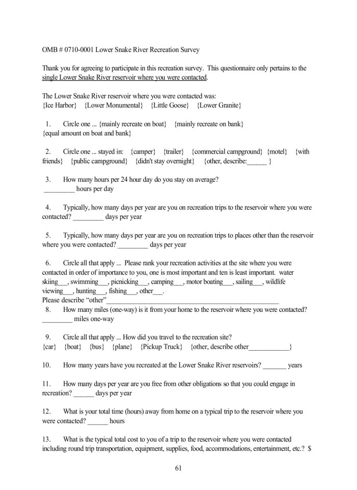 image for page Outdoor Recreation Demand and Expenditures: Lower Snake River Reservoirs