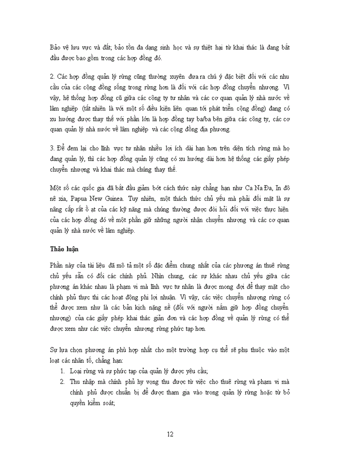 image for page Các khía cạnh kinh tế và tài chính của việc thuê đất rừng Nhà nước