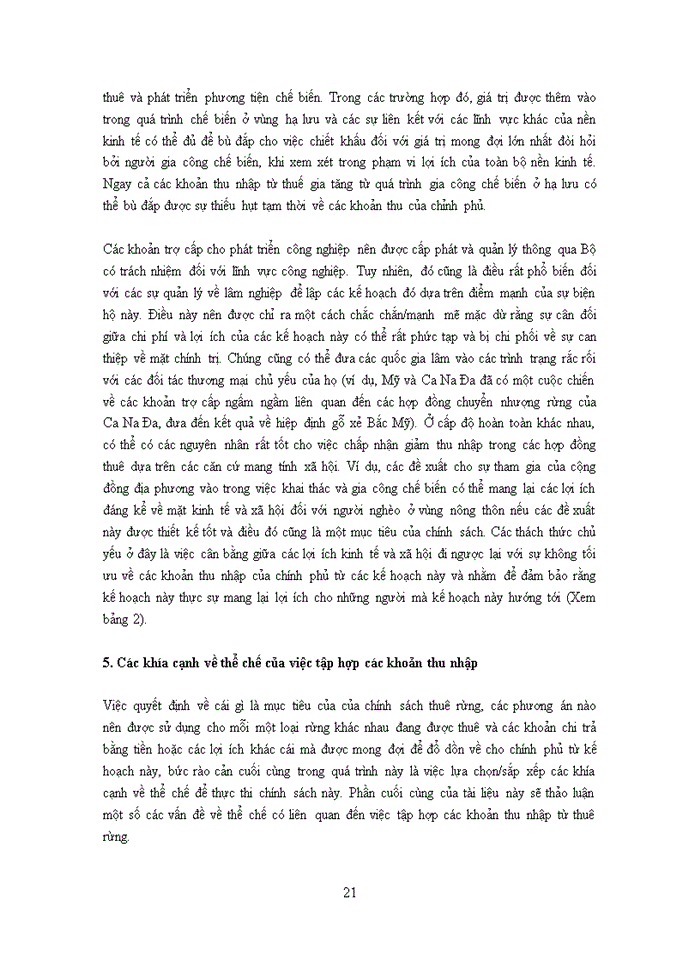 image for page Các khía cạnh kinh tế và tài chính của việc thuê đất rừng Nhà nước